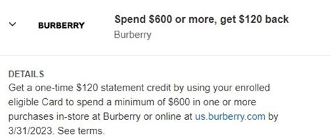 burberry amex offer|amex offers.